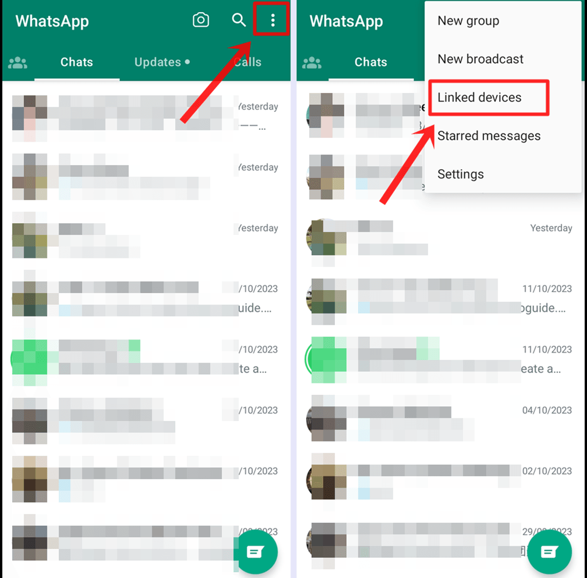 Access the Linked Devices Menu User accessing the Linked Devices menu in the WhatsApp mobile app settings.