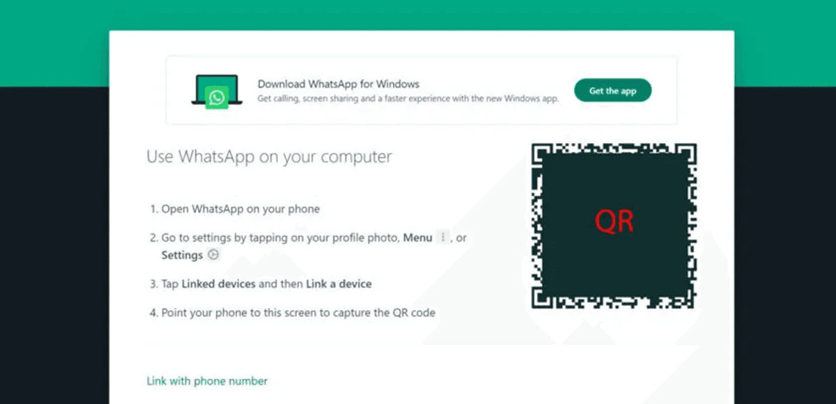 Scan the QR Code User scanning the WhatsApp Web QR code on a computer screen using their phone’s camera.