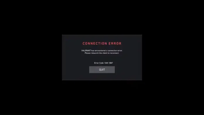 Valorant VAN 1067 Error Valorant VAN 1067 Error
